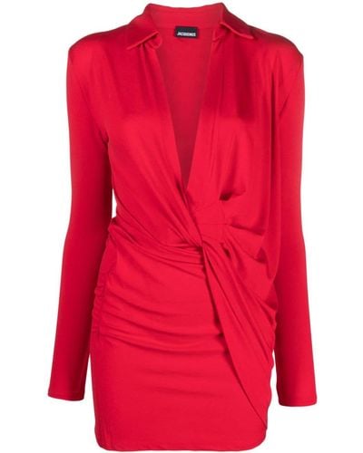 Jacquemus La Robe Bahia Jersey Minidress - Red