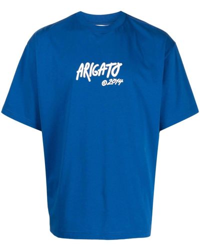 Axel Arigato T-shirt Van Biologisch Katoen Met Logoprint - Blauw