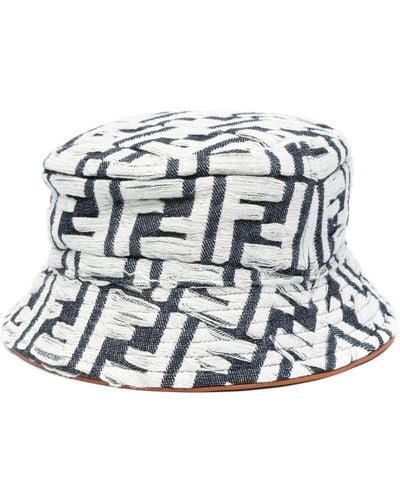 Fendi Zucca-Jacquard Cotton Bucket Hat - White
