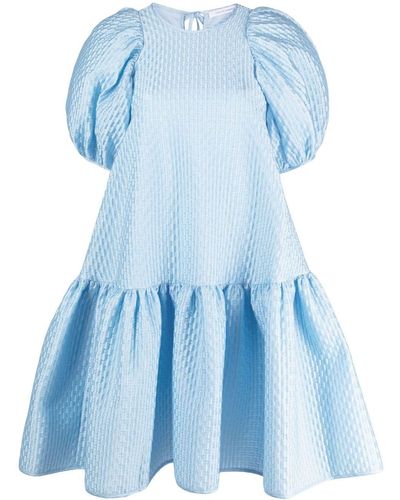 Cecilie Bahnsen Minikleid mit Puffärmeln - Blau