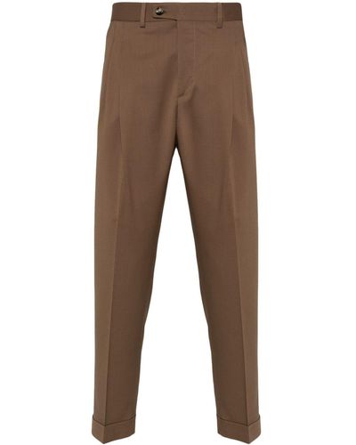 Dell'Oglio Robert Mid-rise Straight-leg Pants - Brown