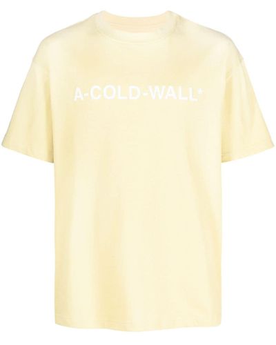 A_COLD_WALL* T-shirt en coton à logo imprimé - Jaune