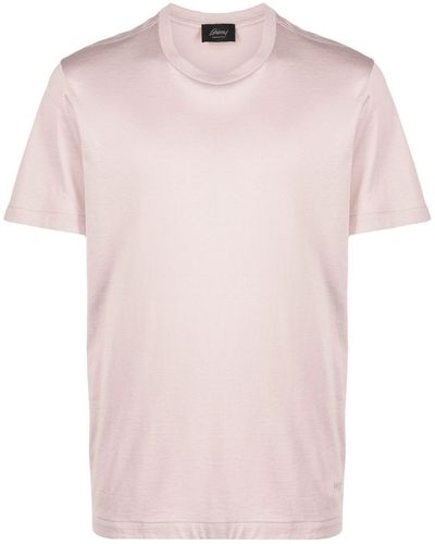 Brioni T-shirt en coton à manches courtes - Rose