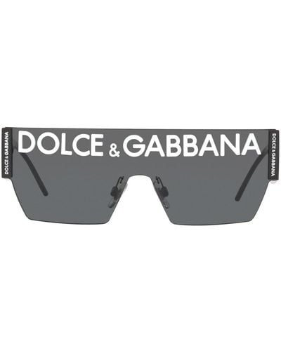 Dolce & Gabbana Oversized-Sonnenbrille mit DG - Schwarz