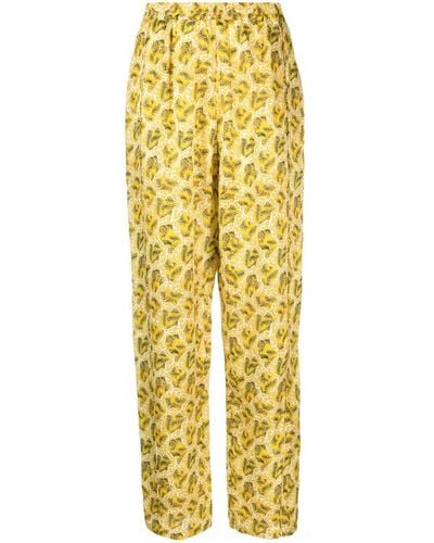Isabel Marant Piera Graphic-print Trousers - Yellow