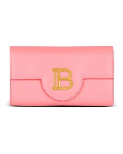 Balmain B-buzz Leather Wallet-on-chain - Pink