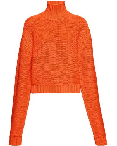 Ferragamo Logo-plaque High-neck Sweater - Orange