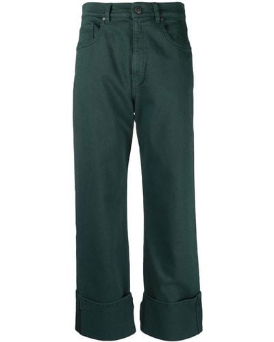 P.A.R.O.S.H. Gerade Jeans mit Umschlag - Grün