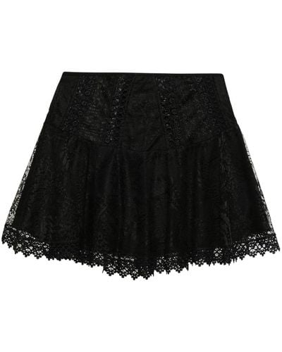 Charo Ruiz Thea Lace Mini Skirt - Black