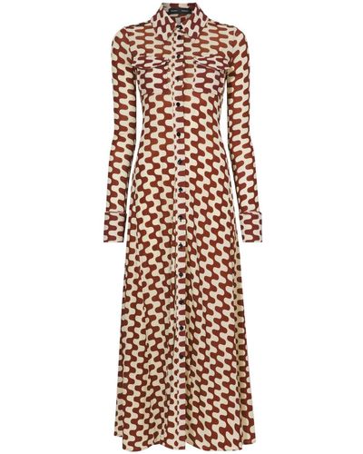 Proenza Schouler Abstract-pattern Shirt Dress - Natural