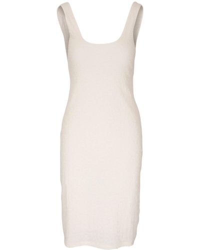 Vince Scoop-neck Stretch Textured Dress - White