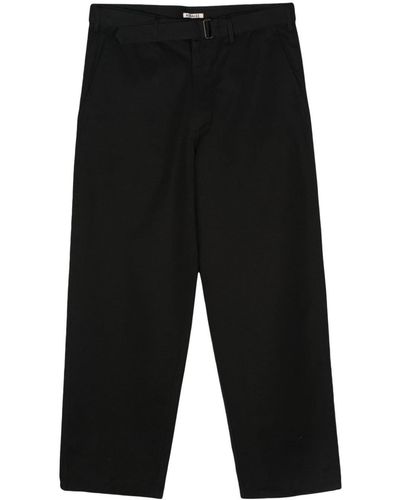 AURALEE Pantalones anchos con cinturón - Negro