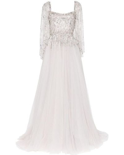 Jenny Packham Bunny Blooms Sequin-embellished Gown - White