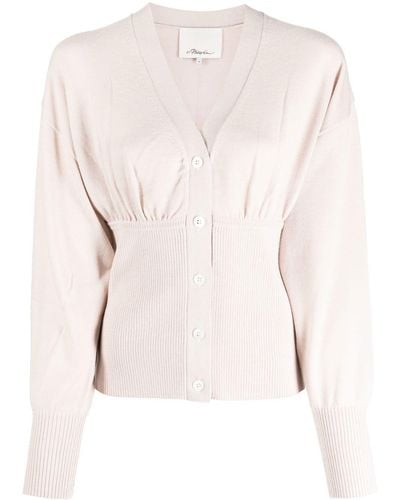 3.1 Phillip Lim Ruffle-seamed Wool Cardigan - Natural