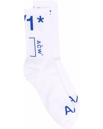 A_COLD_WALL* Intarsien-Socken mit Logo - Weiß