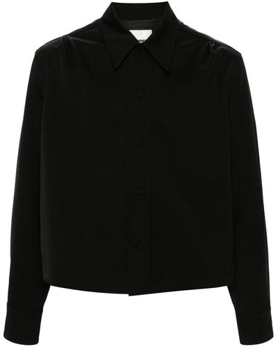 Jil Sander Pointed-collar Wool Shirt - Black