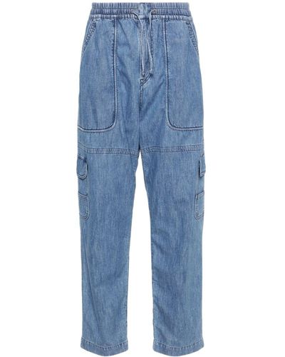 Isabel Marant Vanni Chambray Straight Broek - Blauw