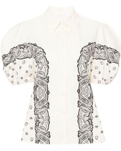 Chloé Bluse mit Bandana-Print - Weiß