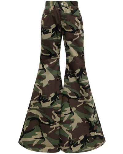 Vetements Camouflage-print Flared Trousers - Black