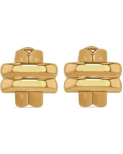 Anine Bing 14kt Gold-plated Double Cross Earrings - Metallic