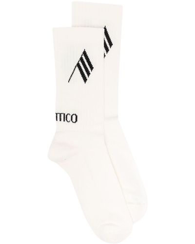 The Attico ロゴ リブ靴下 - ホワイト