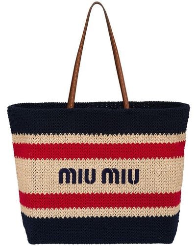 Miu Miu Shopper mit Logo-Print - Mehrfarbig