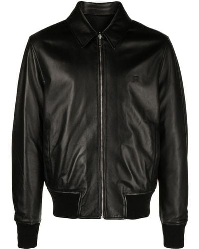 Givenchy Veste bomber en cuir à design réversible - Noir