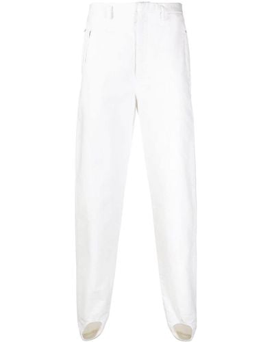 Hed Mayner Pantalon en coton à coupe slim - Blanc
