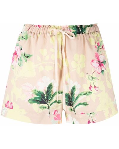 Maison Lejaby Floral-print Drawstring-waist Shorts - Multicolour