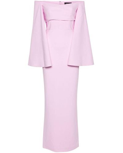 Solace London Eliana Off-shoulder Gown - Pink