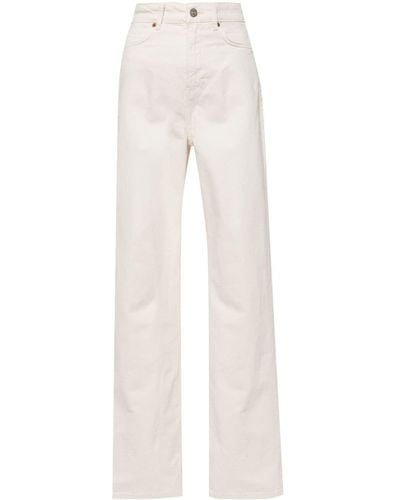 Reformation Jean droit Wilder à taille mi-haute - Blanc