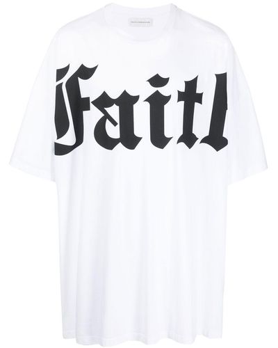 Faith Connexion Camiseta con logo estampado - Blanco