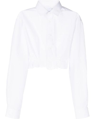 Natasha Zinko Pleated Poplin Cropped Shirt - White