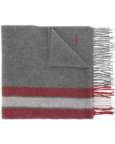 Bally Striped Wool-cashmere Scarf - Grey