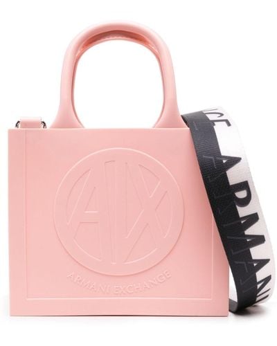 Armani Exchange Small Logo-embossed Tote Bag - Pink