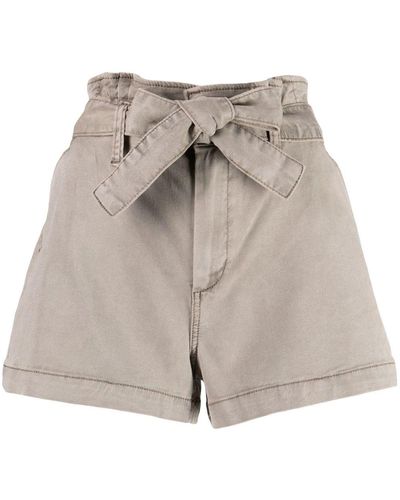 PAIGE Anessa High-waisted Cotton Shorts - Gray