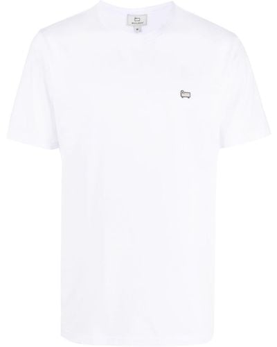 Woolrich T-Shirt mit Logo-Applikation - Weiß