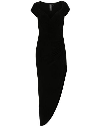 Norma Kamali Cap-sleeves Asymmetric Dress - Black