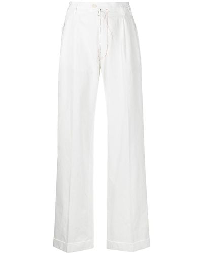 Maison Margiela High-waisted Straight-leg Pants - White