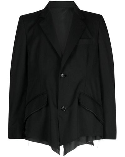 Sulvam Asymmetric Wool Blazer - Black