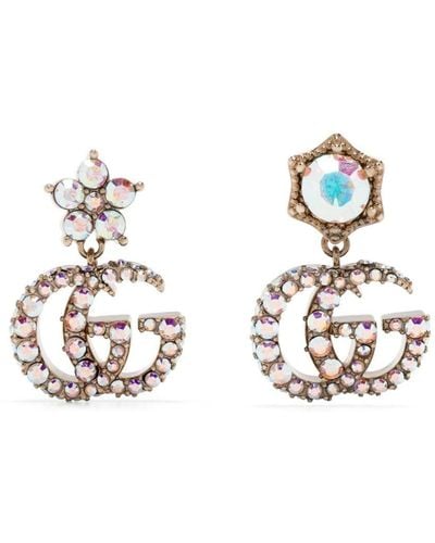 Gucci Double G Crystal Earrings - Metallic