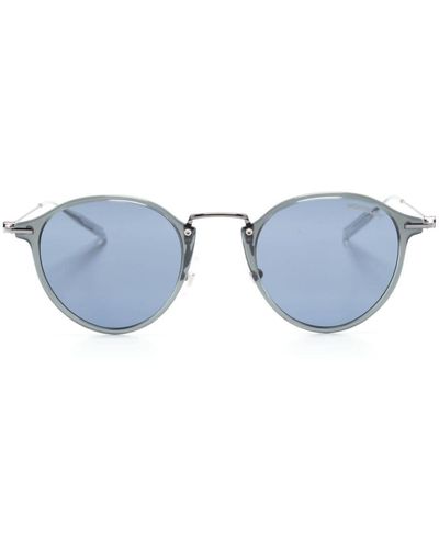Montblanc Sonnenbrille mit rundem Gestell - Blau