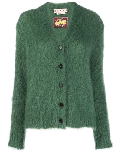 Marni V-neck Buttoned Cardigan - Green