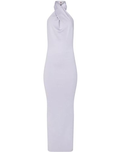 Nina Ricci Draped Halterneck Maxi Dress - White