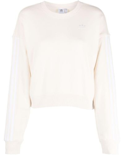 adidas Logo-embroidery Cotton Sweatshirt - White