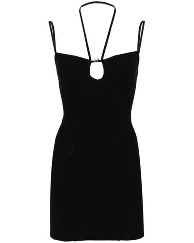 Blumarine Cut-out Jersey Mini Dress - Black