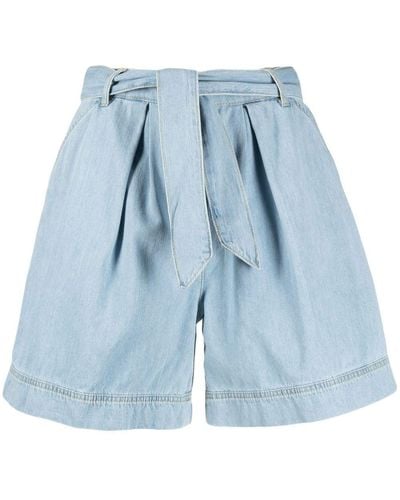 Pinko Shorts denim con cintura - Blu