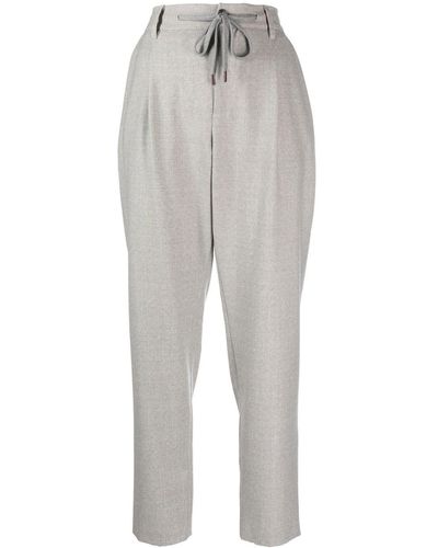 Eleventy Drawstring Wool Trousers - Grey