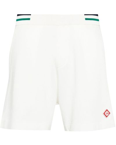 Casablancabrand Jersey-Shorts mit Logo-Applikation - Weiß