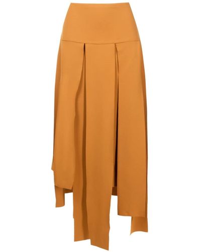 UMA | Raquel Davidowicz Asymmetric Midi Skirt - Orange